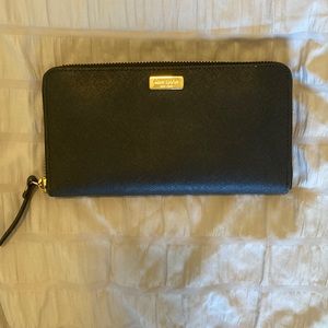 Kate spade, black, zipper wallet